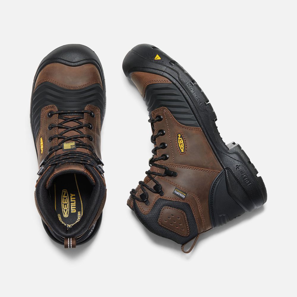 Cizme Keen Romania Barbati Maro/Negrii Portland 6\" Waterproof (Carbon-Fiber Toe) 8194-AWESR